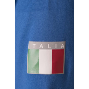 Felpa Esercito a maniche lunghe con zip sport azzurra uomo