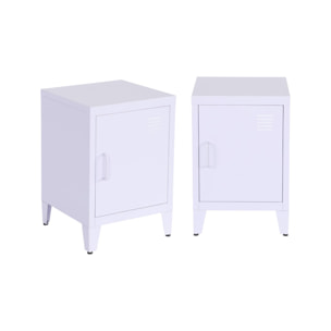 Table de chevet industrielle métal 1 porte (lot de 2) SOHO
