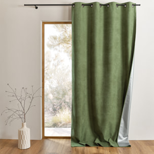 Rideau thermique occultant à œillets et réflecteur de chaleur - Vert Olive