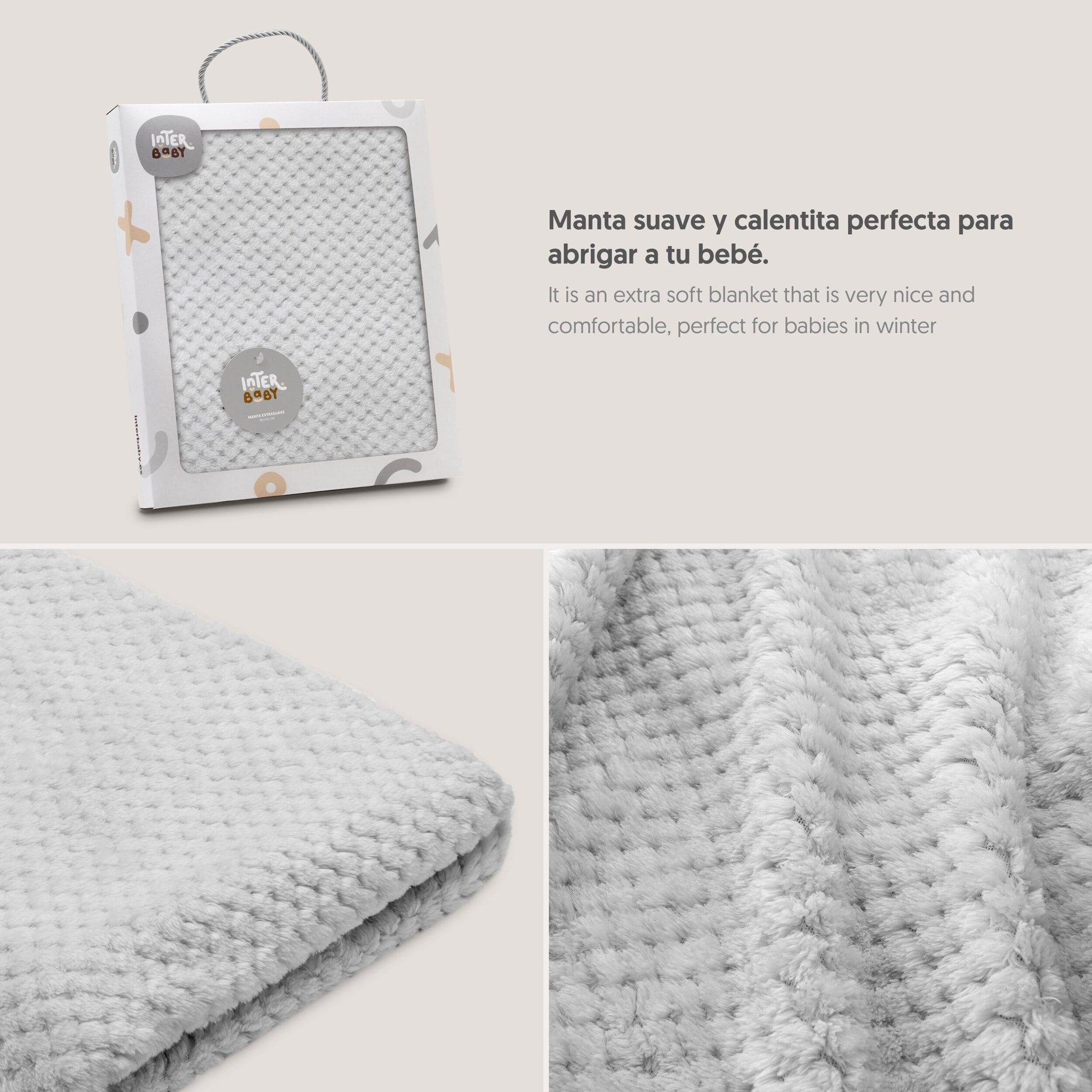 Manta Popcorn Gris