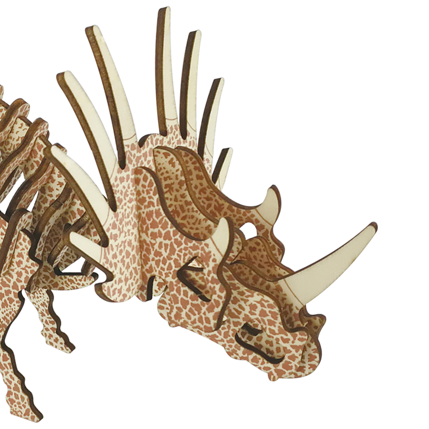 Maqueta 3D de madera. Triceratops. 36 piezas.
