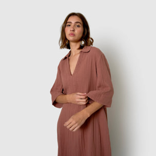 Vestido corto muselina rosette