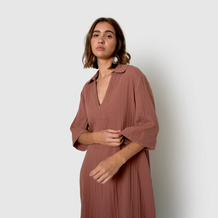 Vestido corto muselina rosette