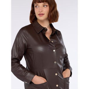 Fiorella Rubino - Vestito chemisier lungo con cintura - Marrone