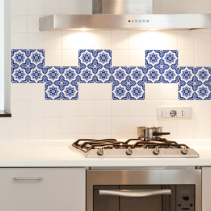 Stickers muraux - Sticker Mural Carrelage adhésif Cuisine Salle de Bain - 30 STICKERS CARREAUX DE CIMENT AZULEJOS PAQUI