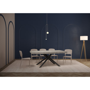 Tavolo allungabile 80x160/244 cm Karida cemento gambe antracite