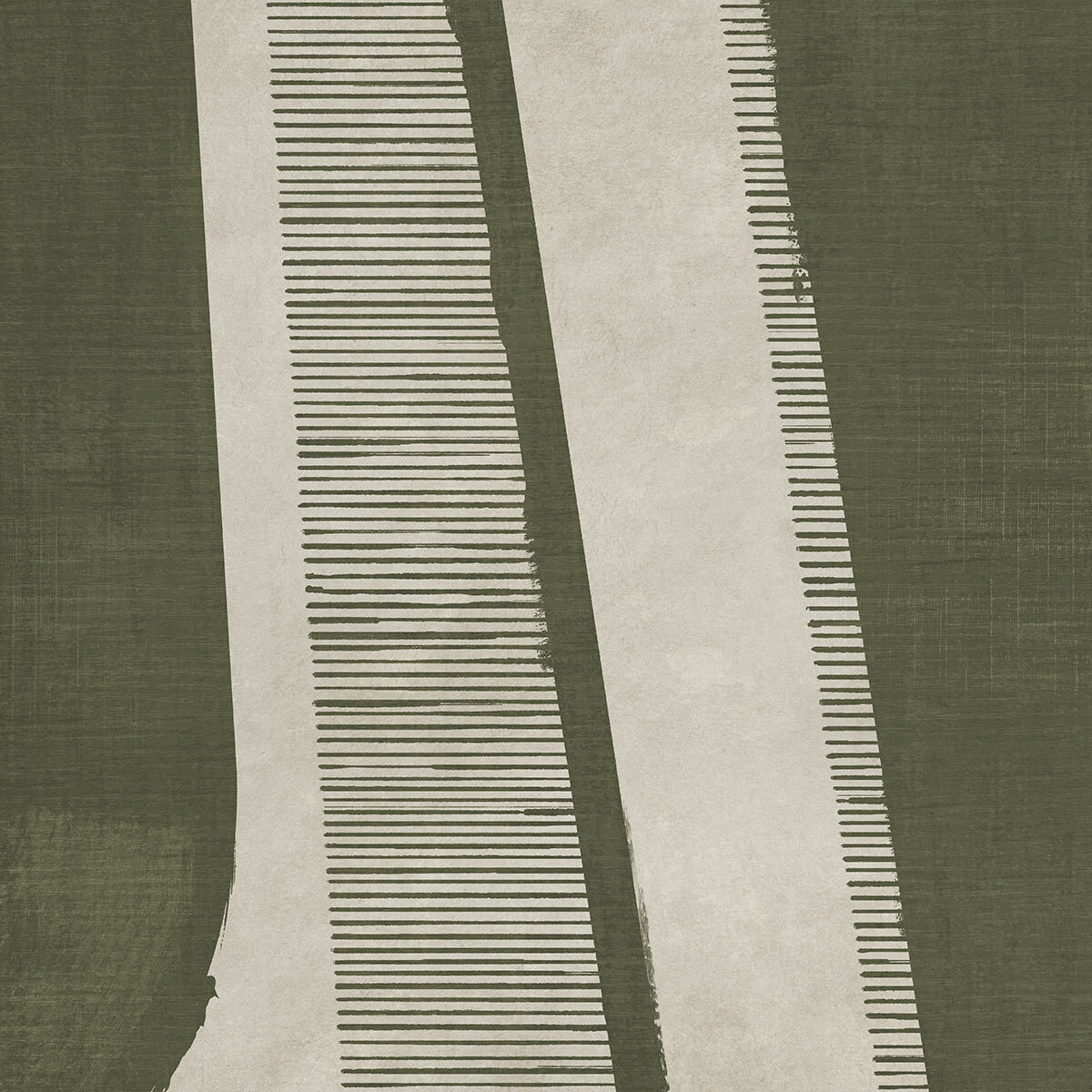 Papier peint panoramique Cadence olive  Intissé