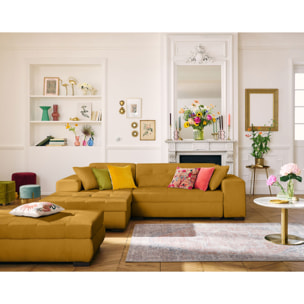 Vermont - pouf d'appoint - en velours côtelé - Jaune