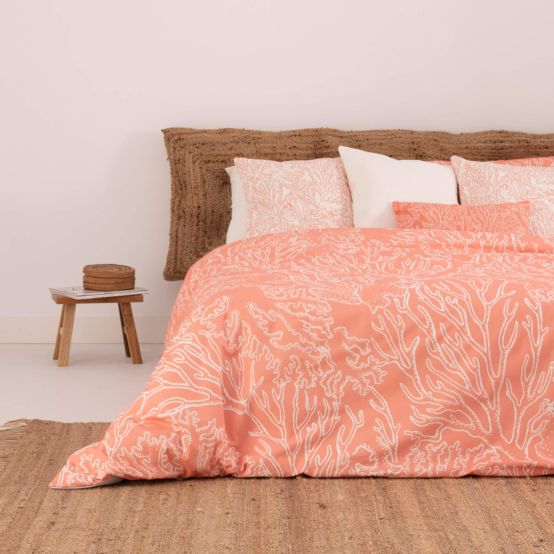 Housse de couette en 100% coton 157 fils Estarit Corail