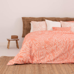 Housse de couette en 100% coton 157 fils Estarit Corail