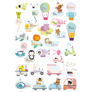 Stickers Muraux décoration adhésifs Alphabet et animaux