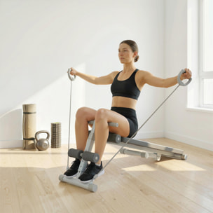 Banc de Musculation Réglable avec Siège à 3 Niveaux Acier blanc gris