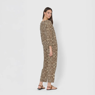 Completo midi in viscosa marrone taissa