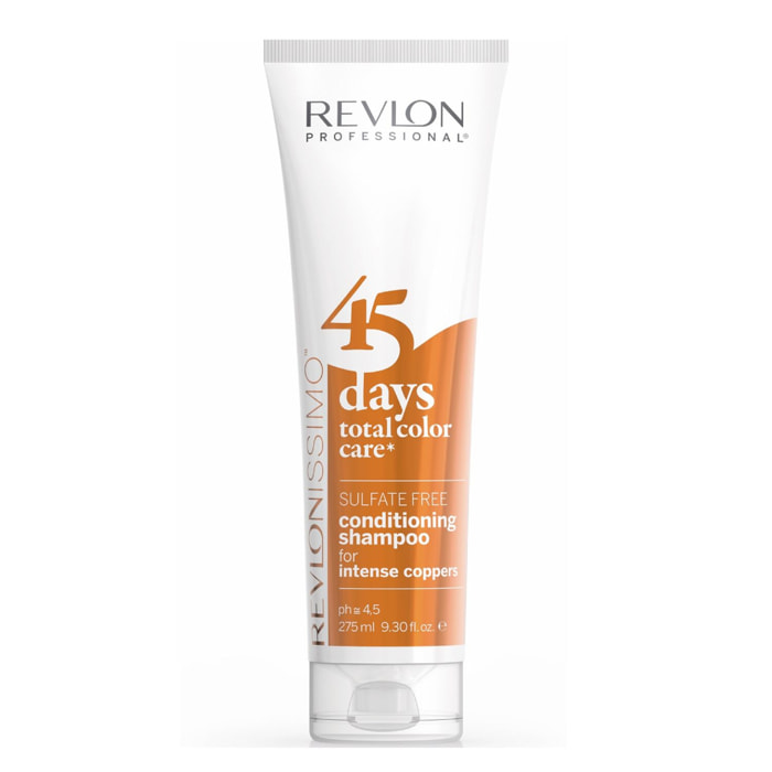 45 DAYS - Cheveux Cuivrés et Roux - Shampooing et Après-shampooing 2en1 Protecteur de Couleur 275 ml