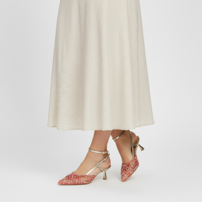 Decolletè cinturino regolabile - tacco 7,0 cm