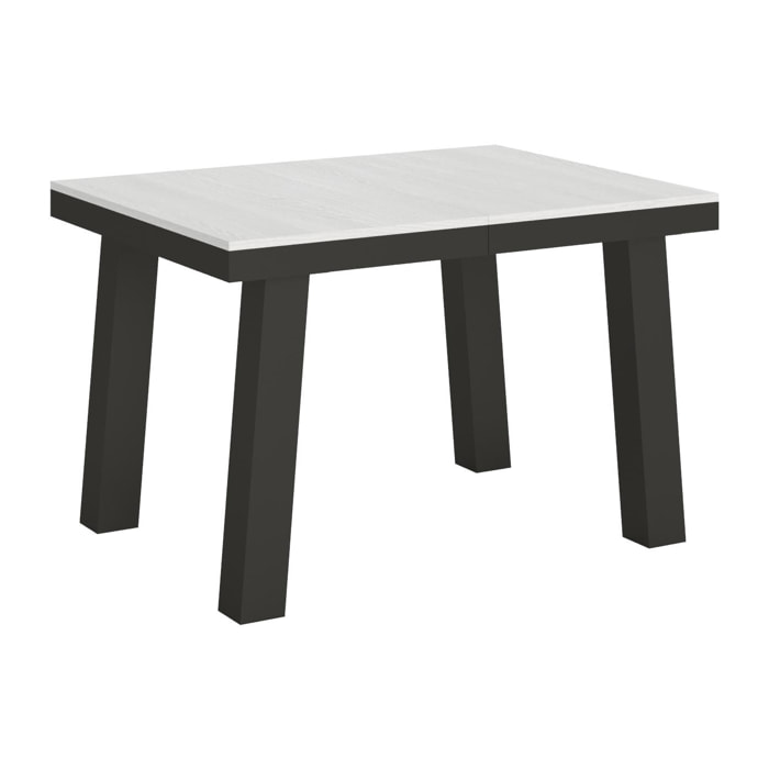 Table extensible 90x120/224 cm Bridge Evolution Frêne Blanc cadre Anthracite