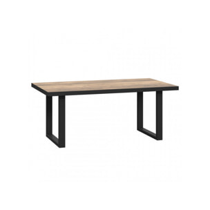 Table basse en bois effet chêne et noir style industriel - YAL