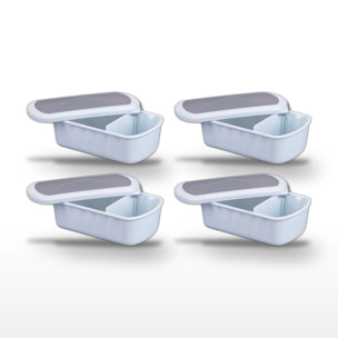 Ensemble de 4 Lunchbox Bleues à compartiment réglable Fackelmann Storage