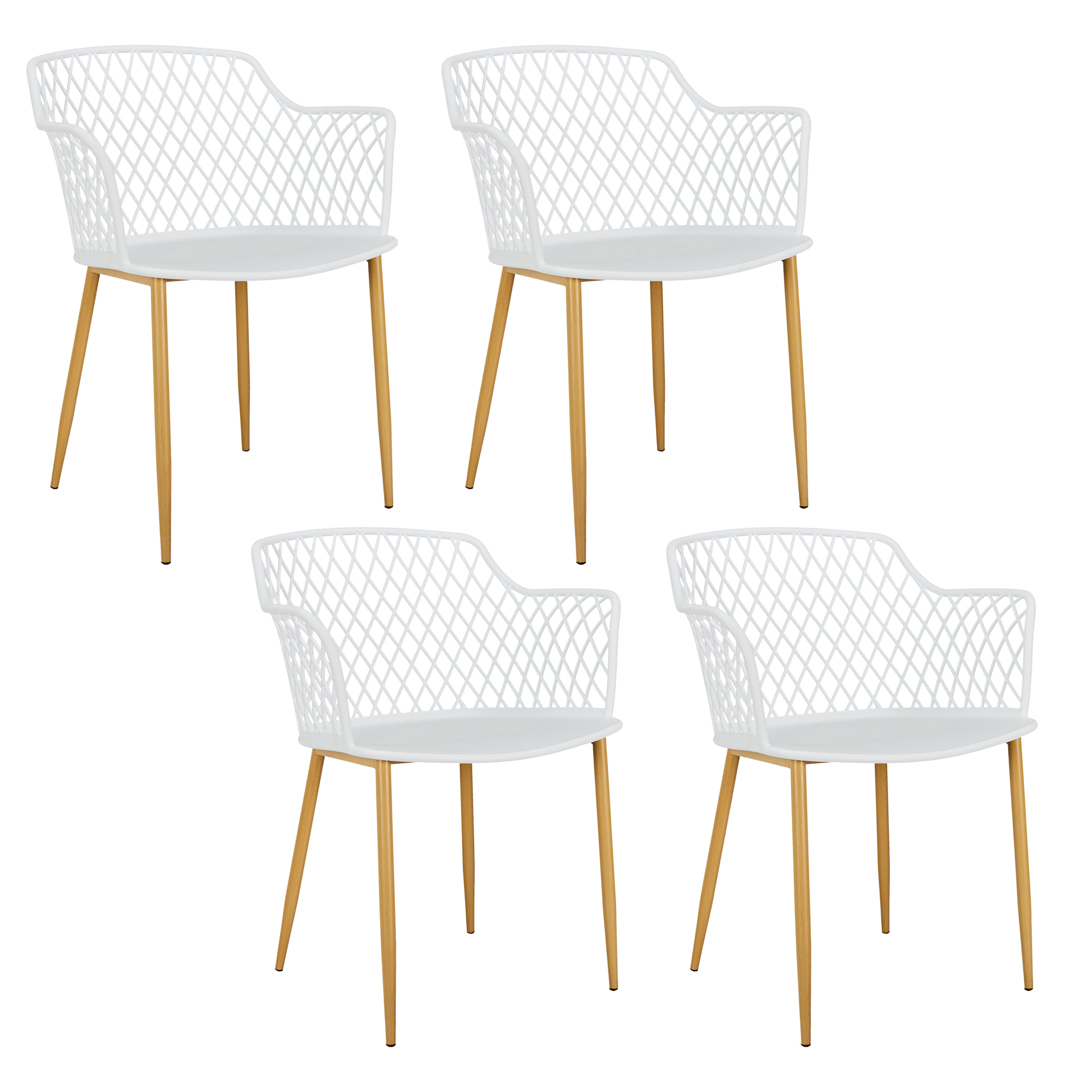 Fauteuil Exterieur Malaga Blanc - Lot De 4