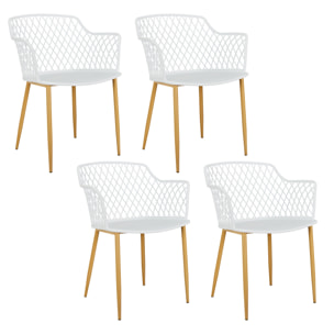 Fauteuil Exterieur Malaga Blanc - Lot De 4