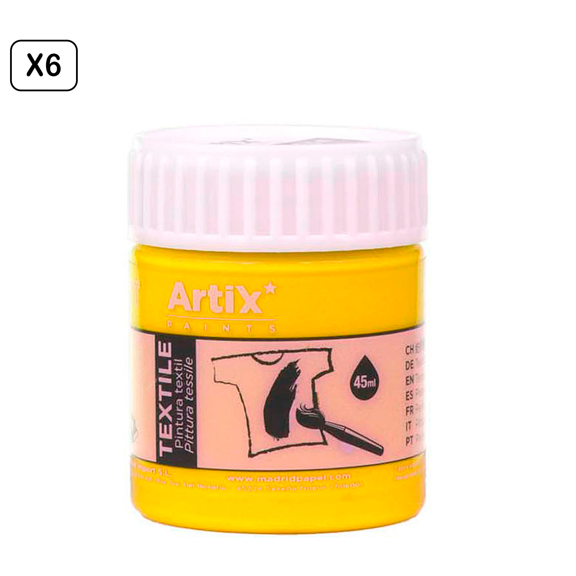 Pack 6 Uds. PITTURA TESSILE GIALLO LIMONE 45 ml