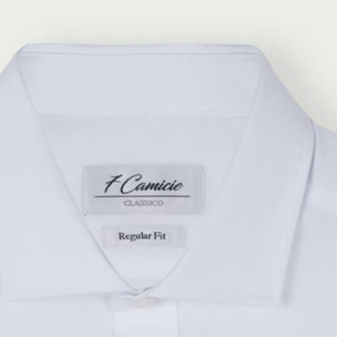 Camicia Uomo 1 Bottone Francese Popeline stretch Unito Bianco