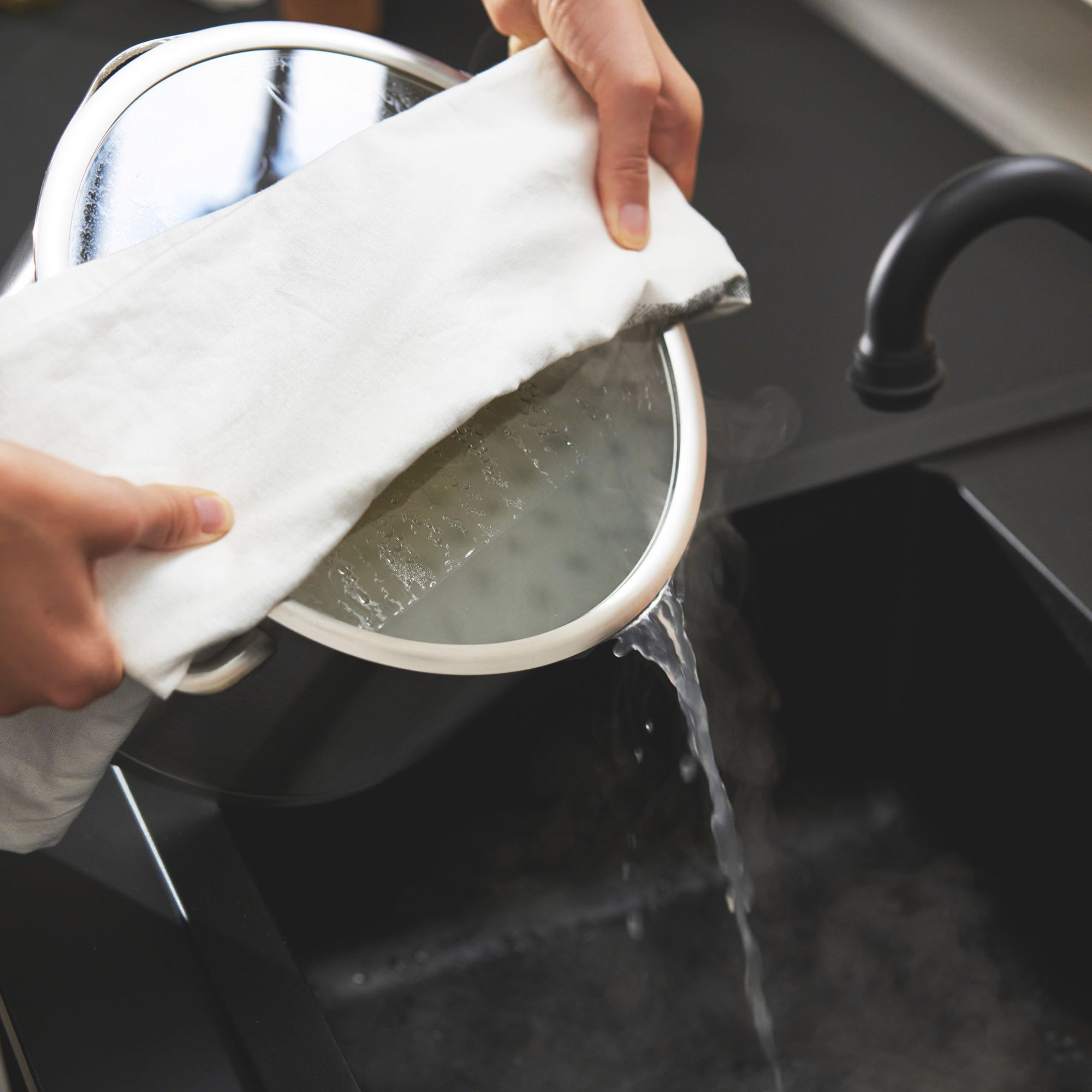 3-pcs, Set de casseroles, Argent