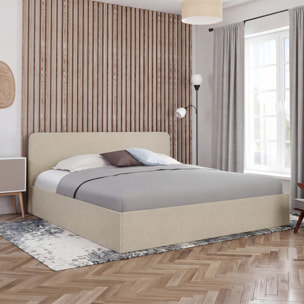Lit coffre Louise 180x200cm tissu beige