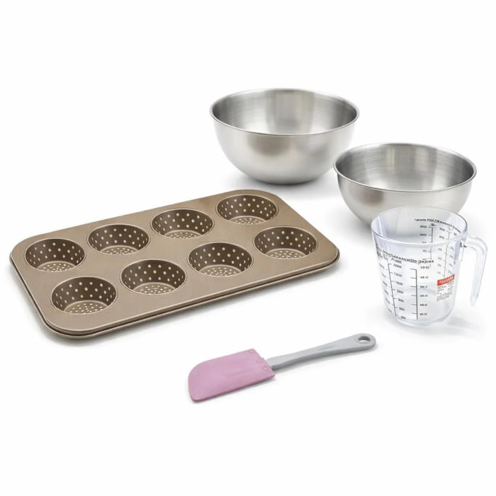 Set de 5 ustensiles de pâtisserie moule à gâteaux bol spatule pâtisserie et verre doseur Zenker Mojave Gold
