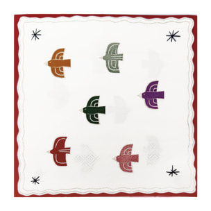 Lot de 20 serviettes en papier motif oiseau - Rouge