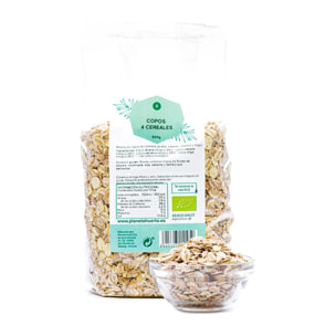 PLANETA HUERTO | Copos de 4 Cereales Ecológicos de  – Energía y Fibra Natural, Sin Ingredientes Modificados Genéticamente, Presentación en Bolsa de 500 g