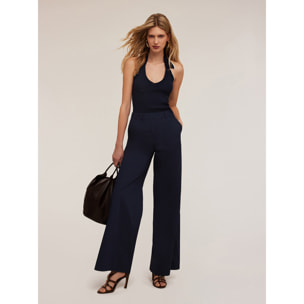 Motivi - Pantalón palazzo de algodón - Azul