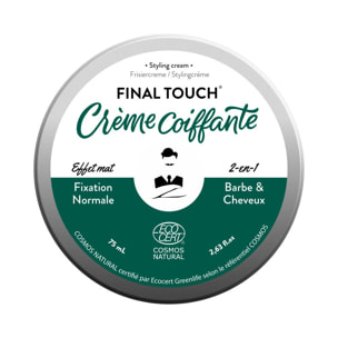 Crème Coiffante Naturelle et Vegan Barbe et Cheveux pour Hommes - Final Touch