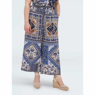 Fiorella Rubino - Pantaloni cropped in viscosa - Blu