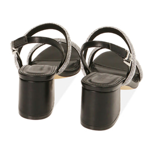 Sandalias negras, tacón de 5,5 cm