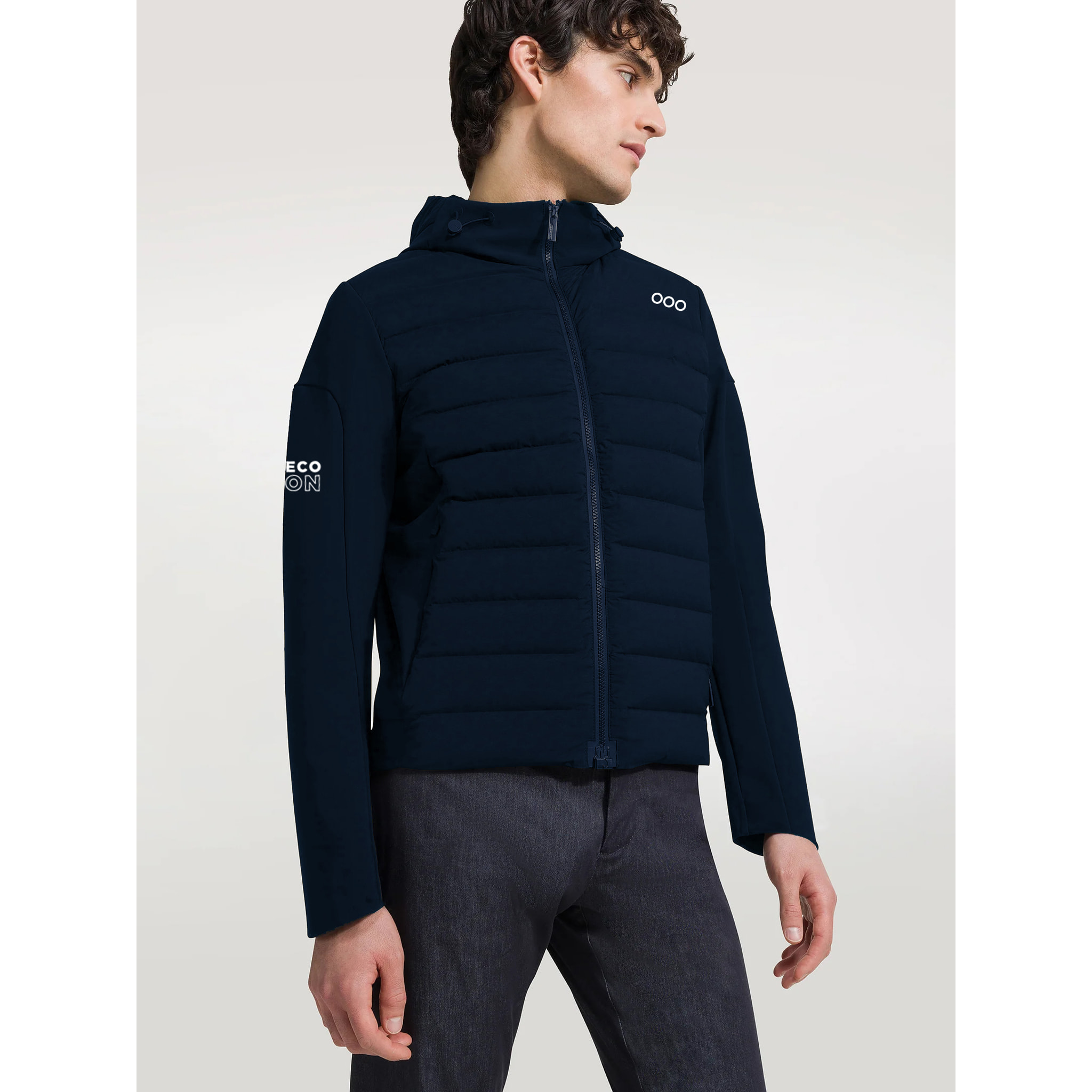 Chaqueta ECOActive Hybrid Insulated Jacket with cap Men marca ECOON - Azul Marino