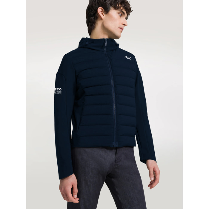 Chaqueta ECOActive Hybrid Insulated Jacket with cap Men marca ECOON - Azul Marino
