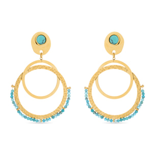 Pendientes de Turquesa acabados en oro amarillo de 18k