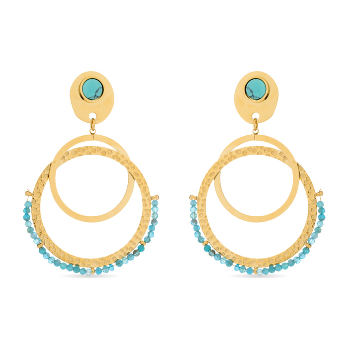 Pendientes de Turquesa acabados en oro amarillo de 18k