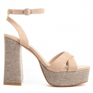 Sandalias de Tacón - Beige - Altura: 13 cm