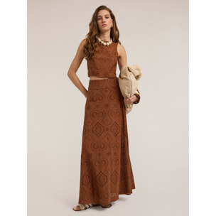 Motivi - Top in sangallo - Marrone