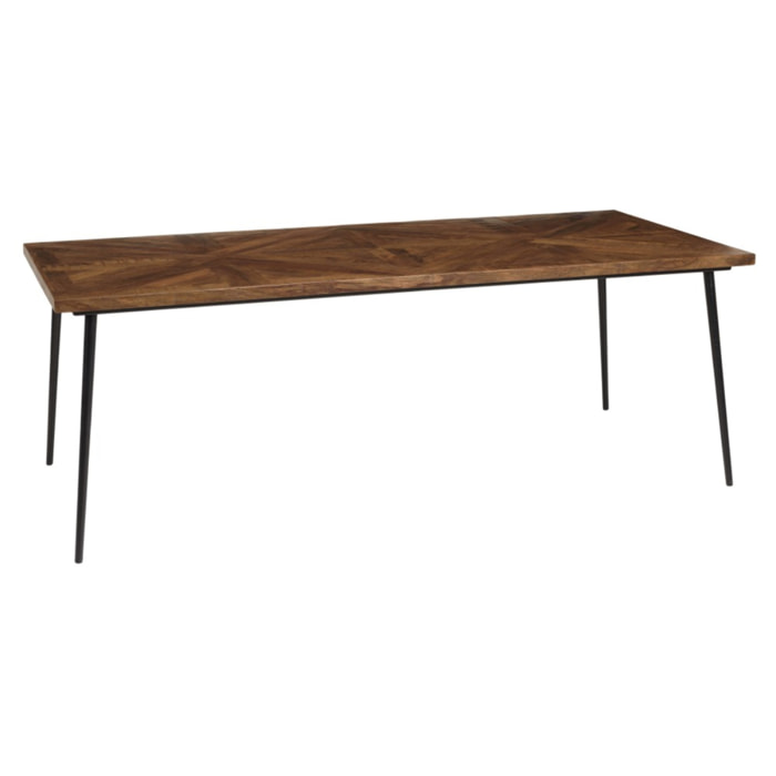 KIARA - Table à manger rectangulaire 220x100cm bois recyclé