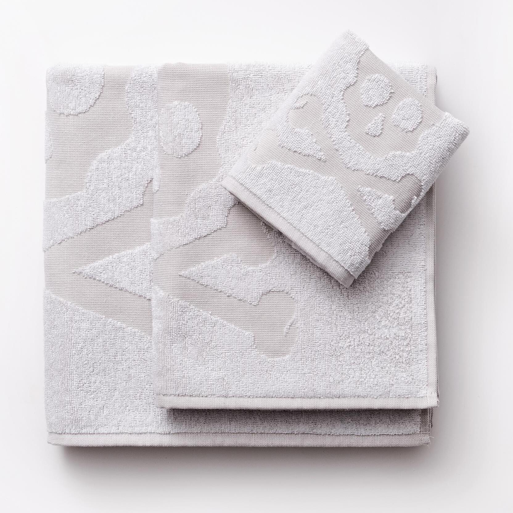 Set 6 de toallas de baño calavera (2x tocador 30x50cm + 2x manos 50x90cm + 2x baño 70x140cm) 100%algodón blanco scalpers home