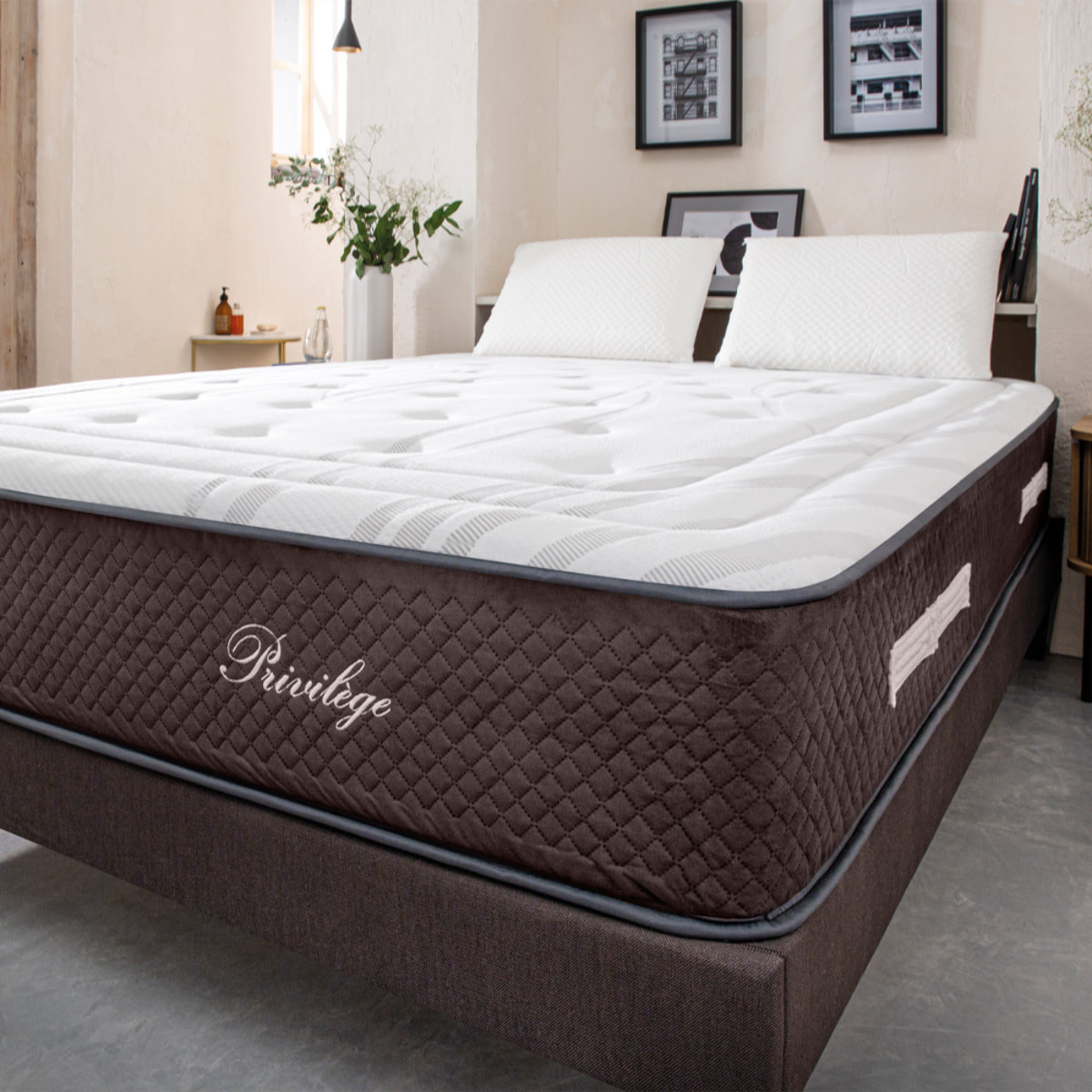 Ensemble Matelas Privilege avec sommier en bois