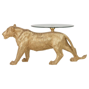 Mesa Centro Resina Dorada 123x61x56 Cm