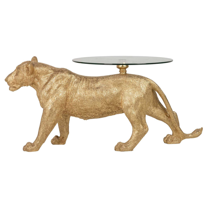 Mesa Centro Resina Dorada 123x61x56 Cm