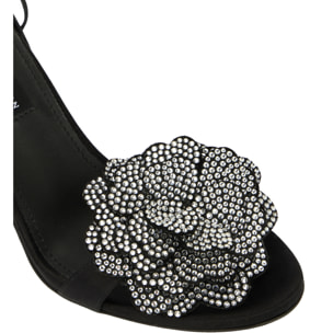 PHILIPP PLEIN Lace-Up High Heels Sandals Strass Flower 9