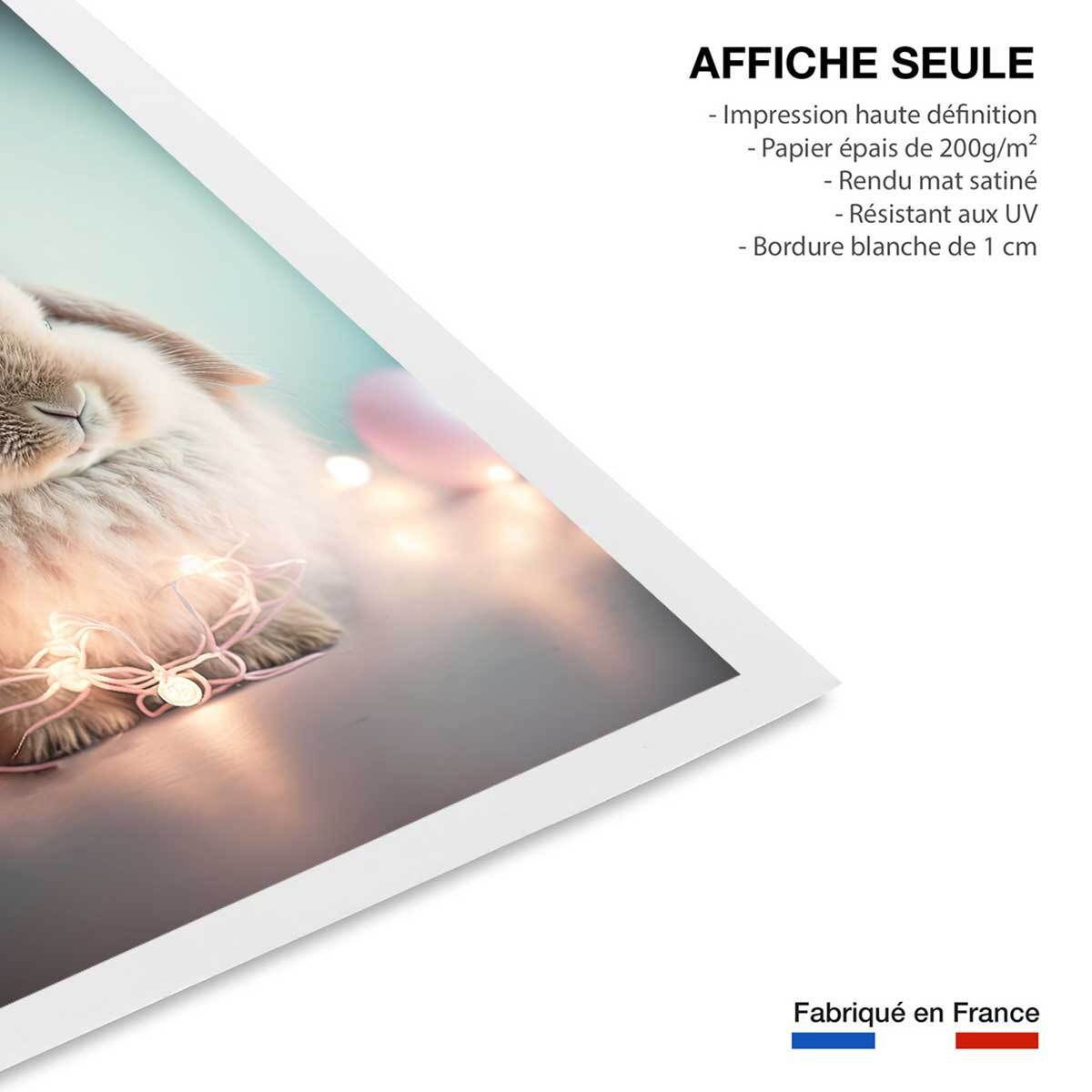 Affiche enfant lapin lumineux  Affiche seule