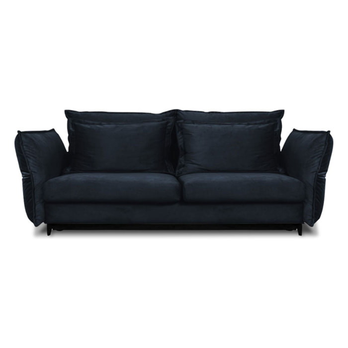 Canapé Velours Droit Convertible Verduro - 3 Places