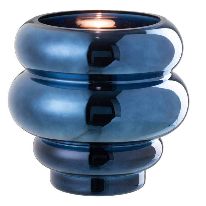 J-Line photophore/vase Cléa - verre - bleu - Ø 20 cm